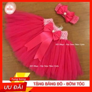 Chân váy tutu mầu hồng sen cho bé gái