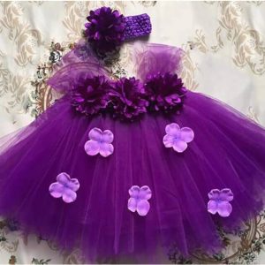 Váy tutu cho bé tím xù 5 bông