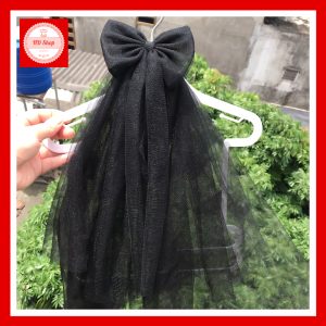 Lúp cô dâu đen cho bé gái – Voan đội đầu hóa trang huyền bí