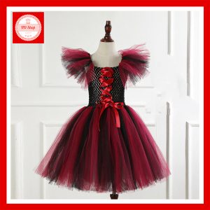 VÁY HALLOWEEN ĐỎ ĐÔ – HUYỀN BÍ & SANG TRỌNG CHO BÉ GÁI