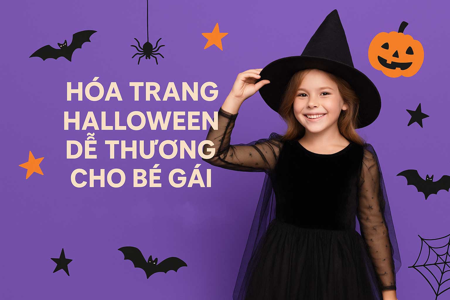 Hóa Trang Halloween Dễ Thương Cho Bé Gái – Gợi Ý Váy & Phụ Kiện Hot Trend 2025