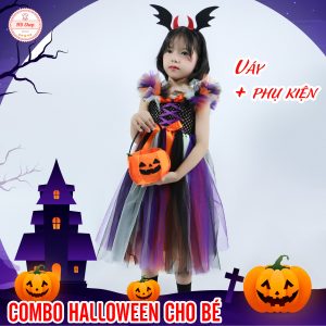 Combo Váy Halloween Đa Sắc Cho Bé Gái