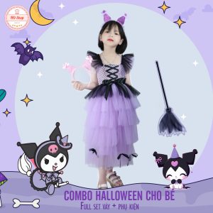 Combo Váy Halloween Kuromi Cho Bé Gái – Hóa Trang Dễ Thương